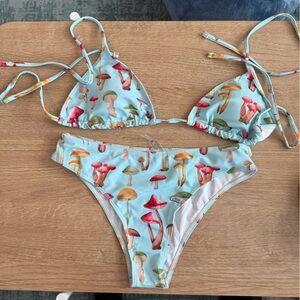 Size medium bikini Set with Mushroom Print